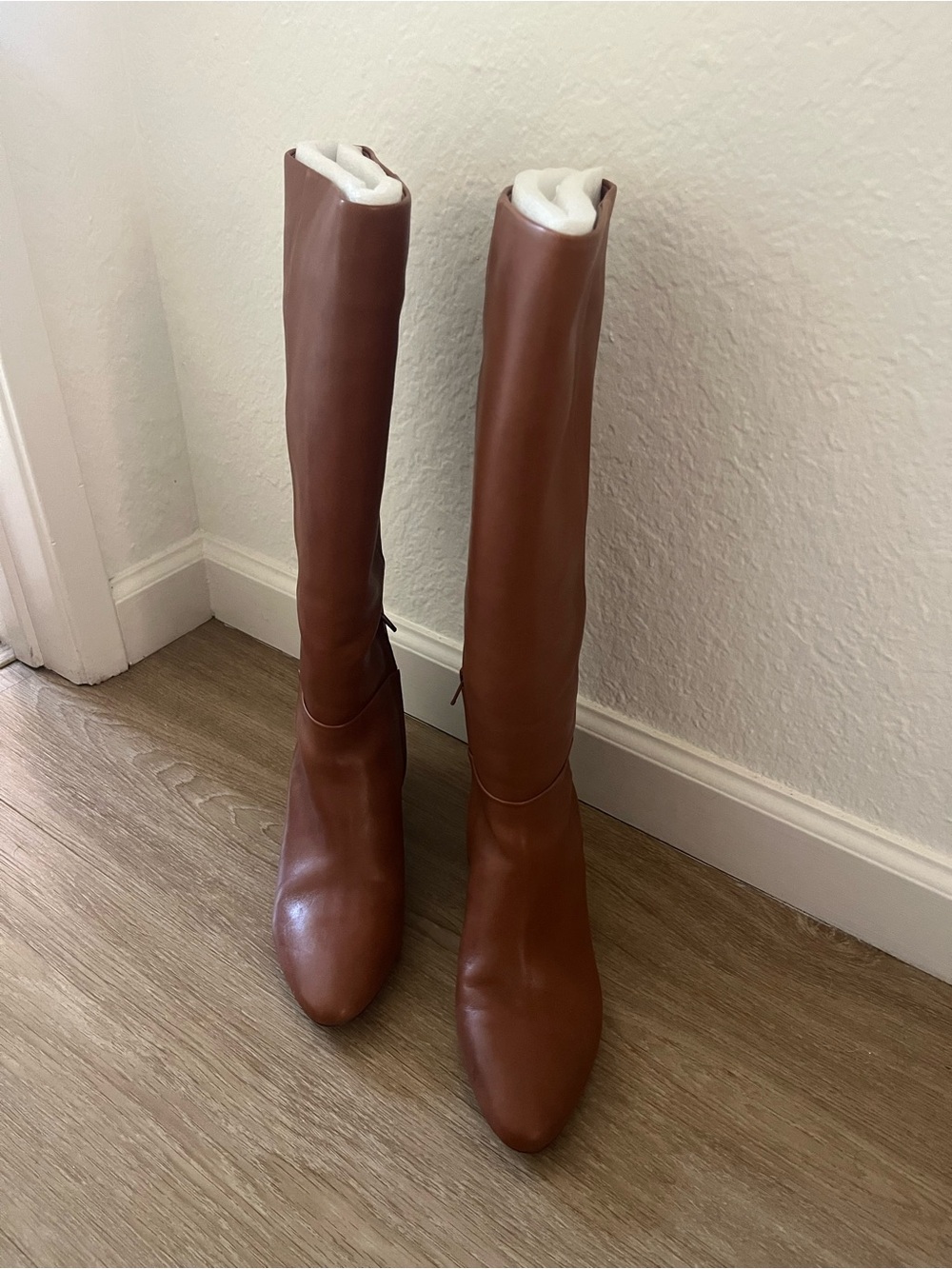 Women's Tall Brown Leather Knee-High Boots